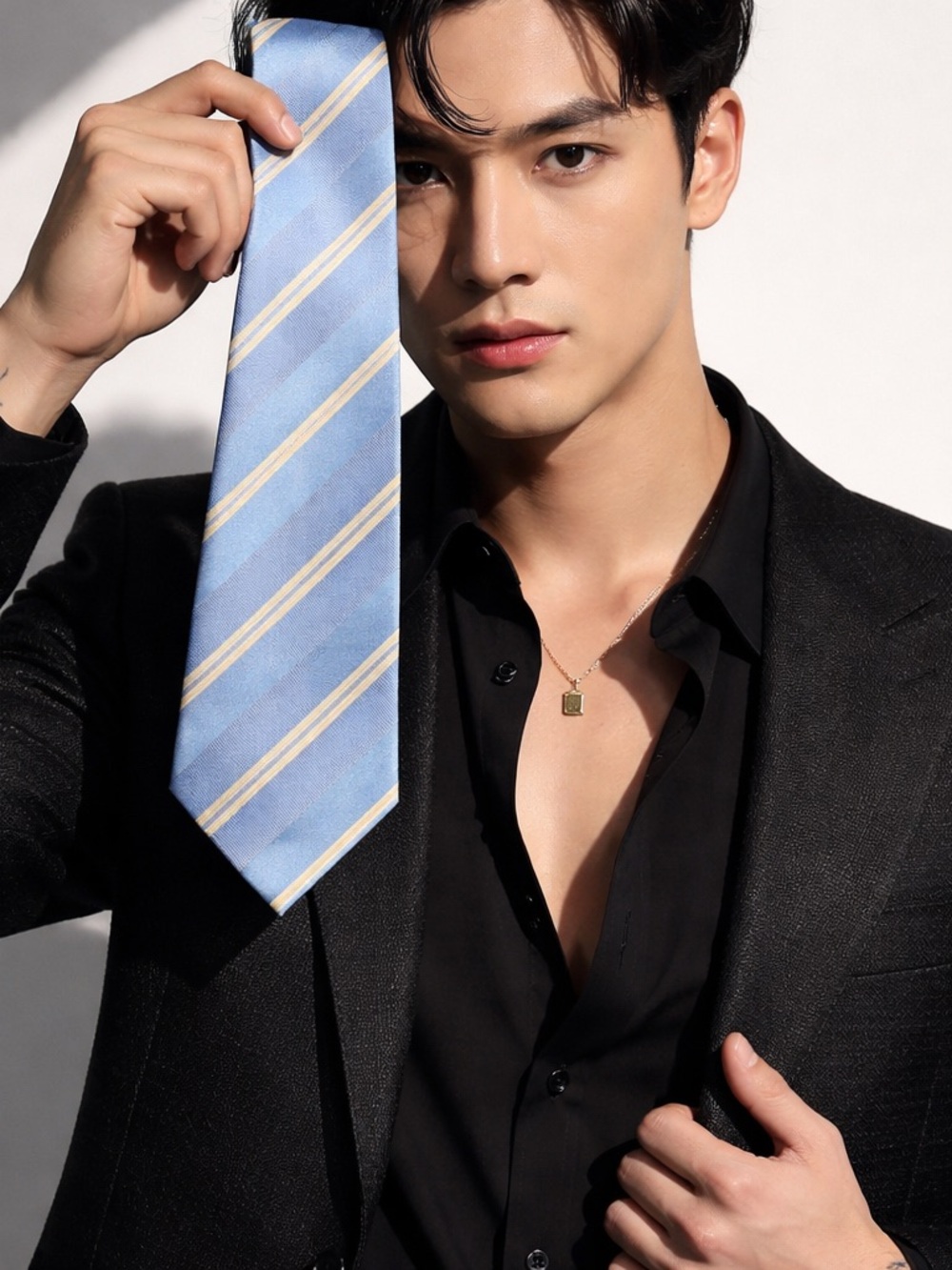 Wensli Blue Silk Tie